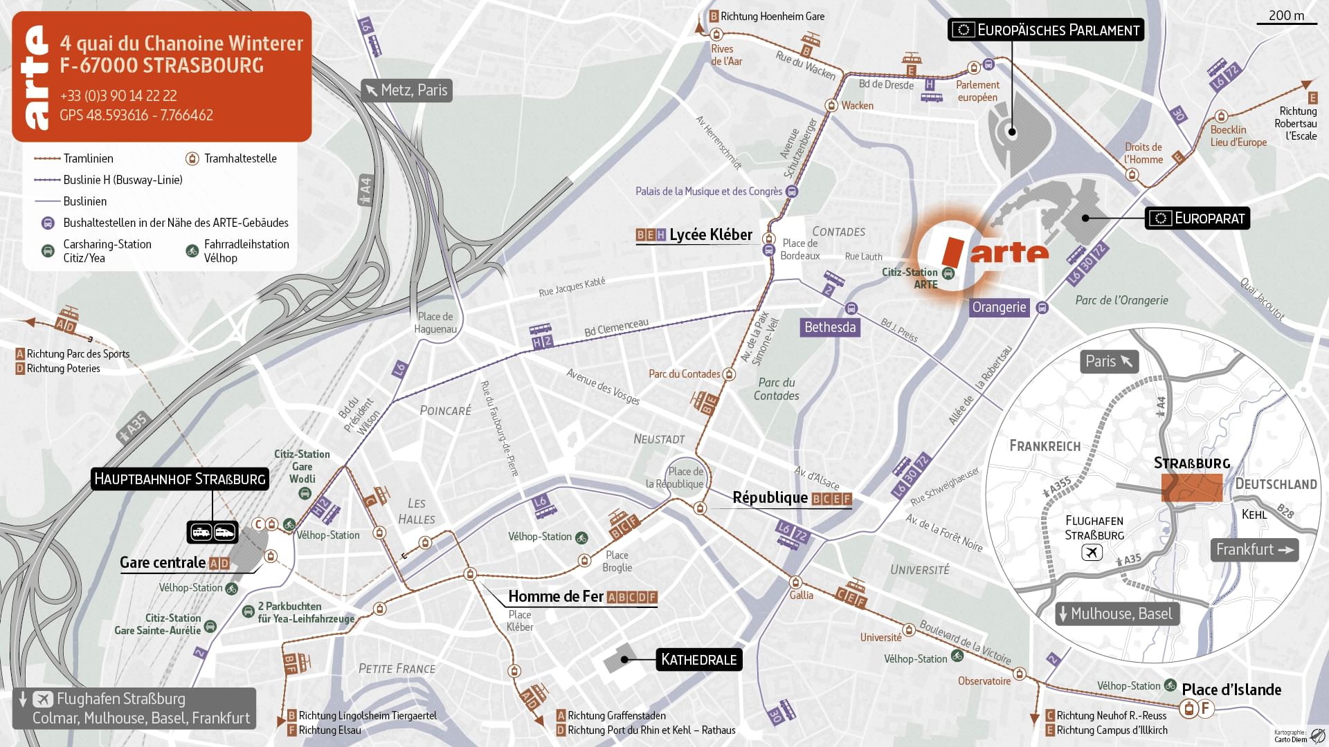 Der Weg zu ARTE GEIE nach Straßburg